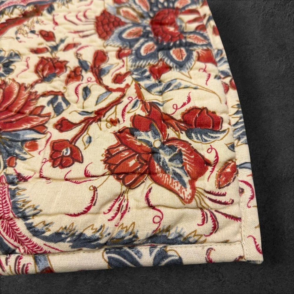Pottery Barn Jordan Palampore Standard Quilted Pillow Shams Set of 2 Red Blue - Picture 2 of 7